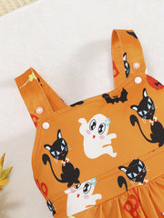 Halloween Party Bib Overalls for Toddler Baby Boys Girls