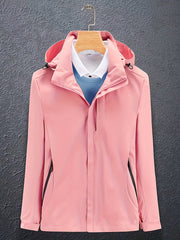 Women's Soft Shell Ski Jacket Windproof & Waterproof Full Zipper Snow Coat