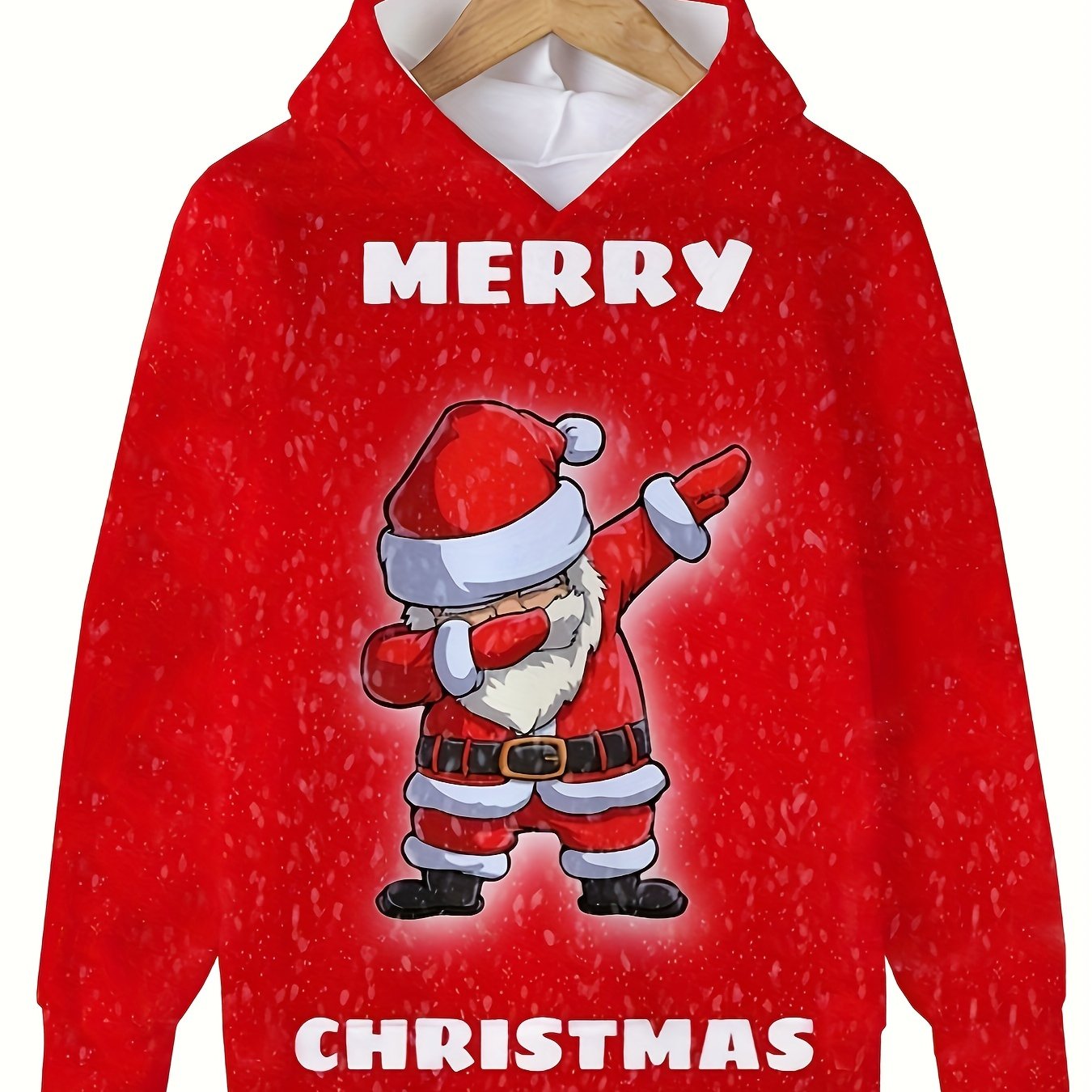 MERRY CHRISTMAS Hooded Sweatshirt Girls' Tops Comfy Hoodies For Christmas 3 14y