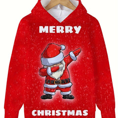 MERRY CHRISTMAS Hooded Sweatshirt Girls' Tops Comfy Hoodies For Christmas 3 14y