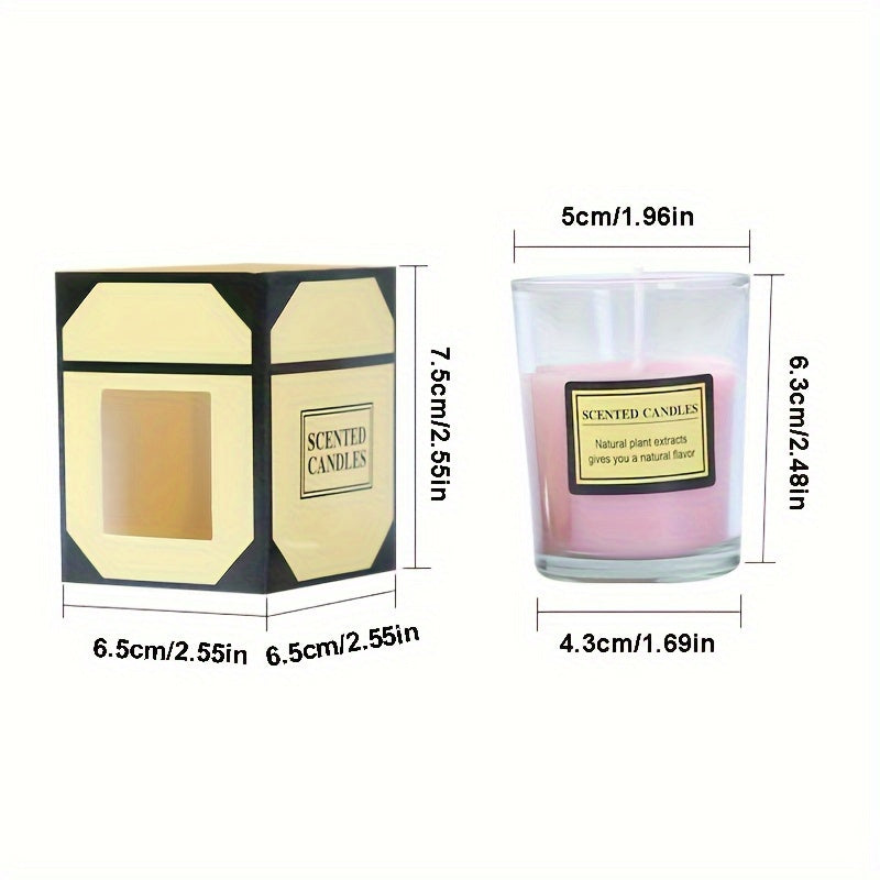 Windproof Glass Cup Plant Wax Scented Candle Indoor Hotel Fragrance