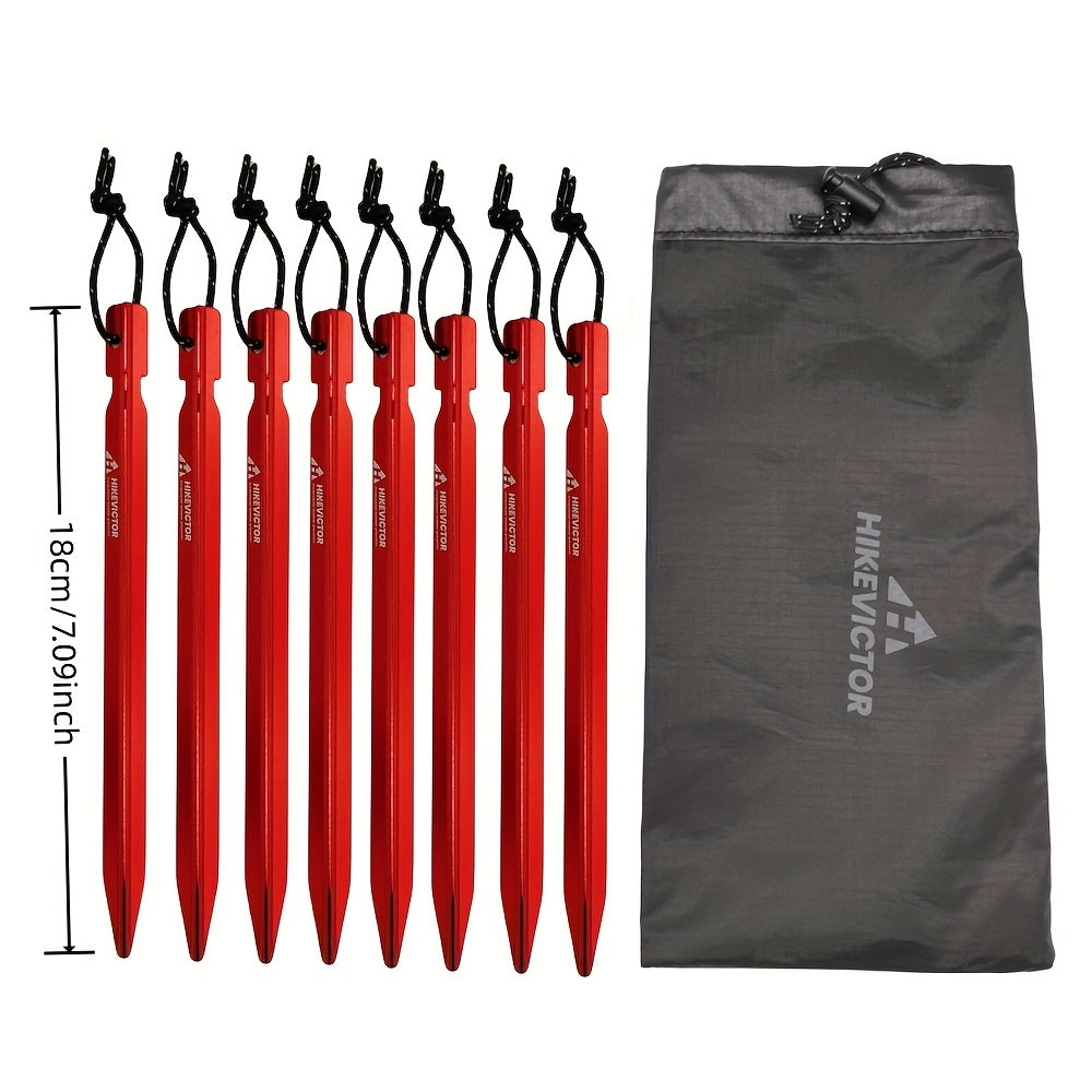 8pcs Aluminum Ground Nails Tent Stakes Reflective Rope Lightweight Tent Pegs