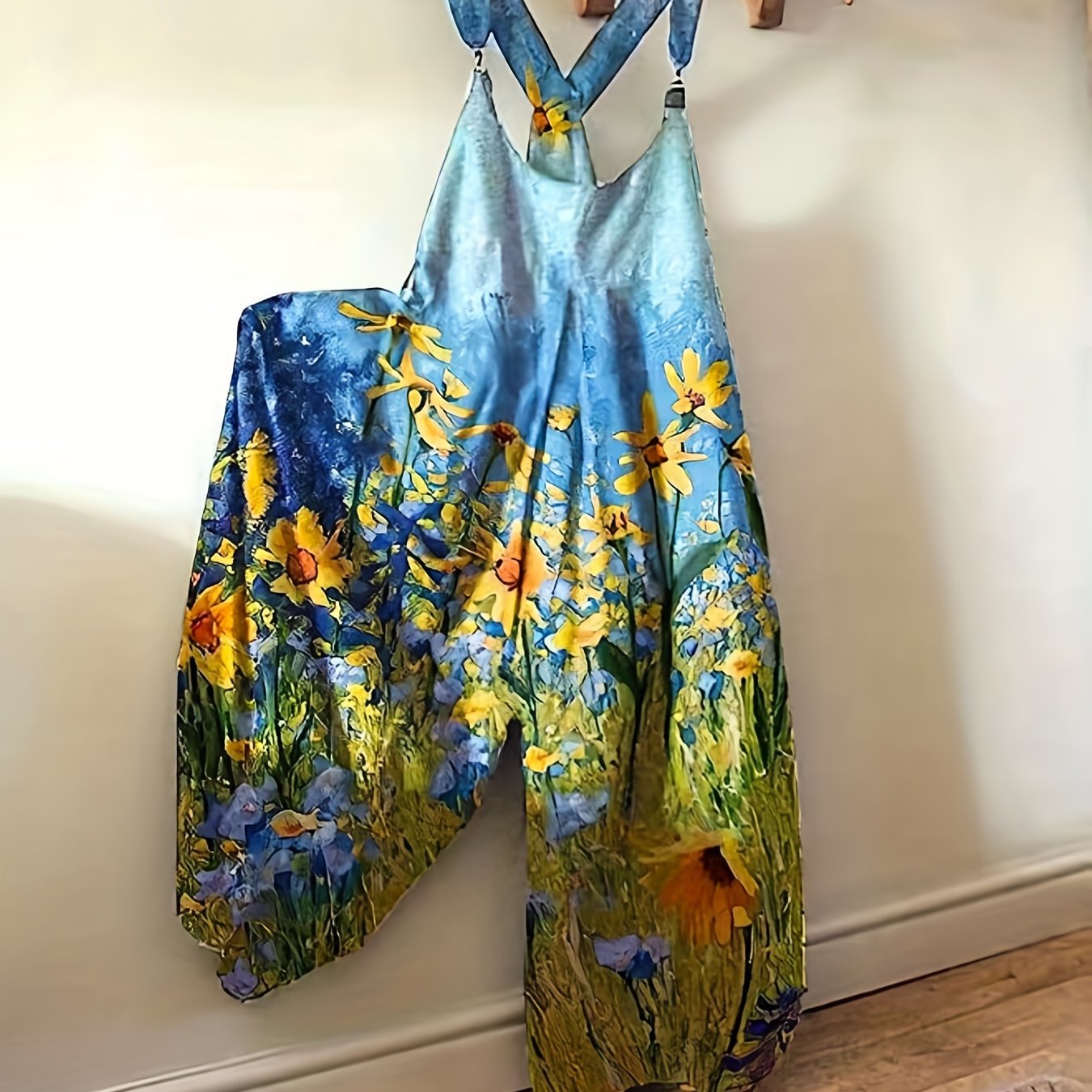 Floral Print Jumpsuit Wide Leg Overall Women's Clothing
