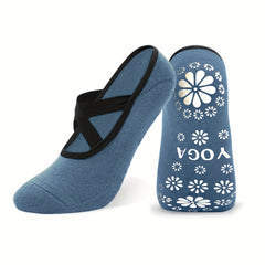 Women's Non-slip Cross Strap Yoga Socks Breathable Dance Training Socks