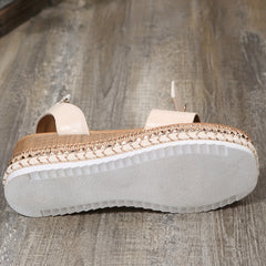 Women's Studded Platform Sandals Ankle Strap Espadrille Shoes