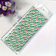 25pcs Mixed Christmas Paper Straws Santa Claus Xmas Party Decor Drink Straws