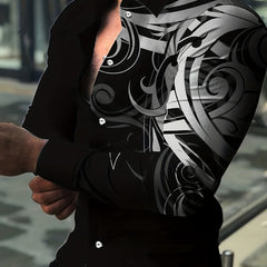 Men's Long Sleeve Button Up Shirt for Spring Fall