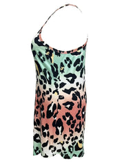 Leopard Lounge Dress Crew Neck Home Dress Women's Loungewear