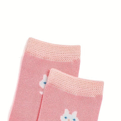 5 Pairs Kids Cartoon Knee High Socks, 1-12 Years Old