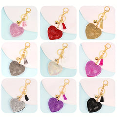 Sparkling Diamond Love Key Chain Pendant for Women's Bags