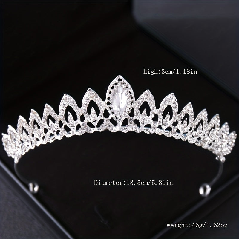 Princess Crown Rhinestone Headwear for Girls Birthday Party Dress Up