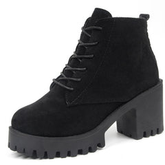 Chunky Heel Lace-up Ankle Boots Side Zip Oktoberfest Shoes