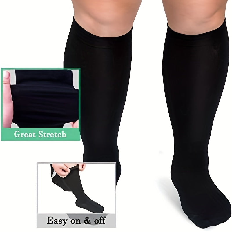 3 Pairs Plus Size XXL 20-30mmHg Compression Knee High Socks