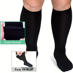 3 Pairs Plus Size XXL 20-30mmHg Compression Knee High Socks