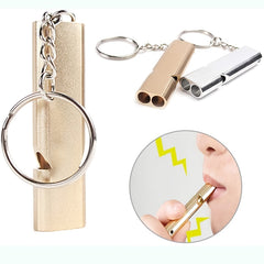 Dual Tube Survival Whistle Aluminum Safety for Hiking Camping