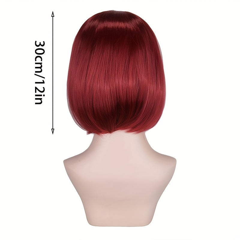 Multicolor Short Bob Straight Hair Wigs 30 48 Cm Shoulder Length