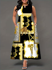 Leopard Print Cut Out Maxi Tank Dress