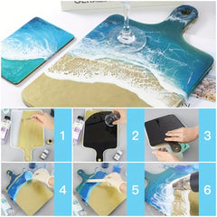 Rectangle Epoxy Resin Tray Casting Molds DIY Home Decor Agate Geode R
