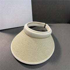 Breathable Sunscreen Ponytail Straw Hats UV Protection Sun Hat For Women