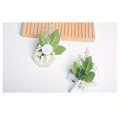 Wrist Corsage & Boutonniere Set for Bridal Wedding