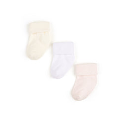 3 Pairs Newborn Baby Turn Cuff Socks for Boys and Girls