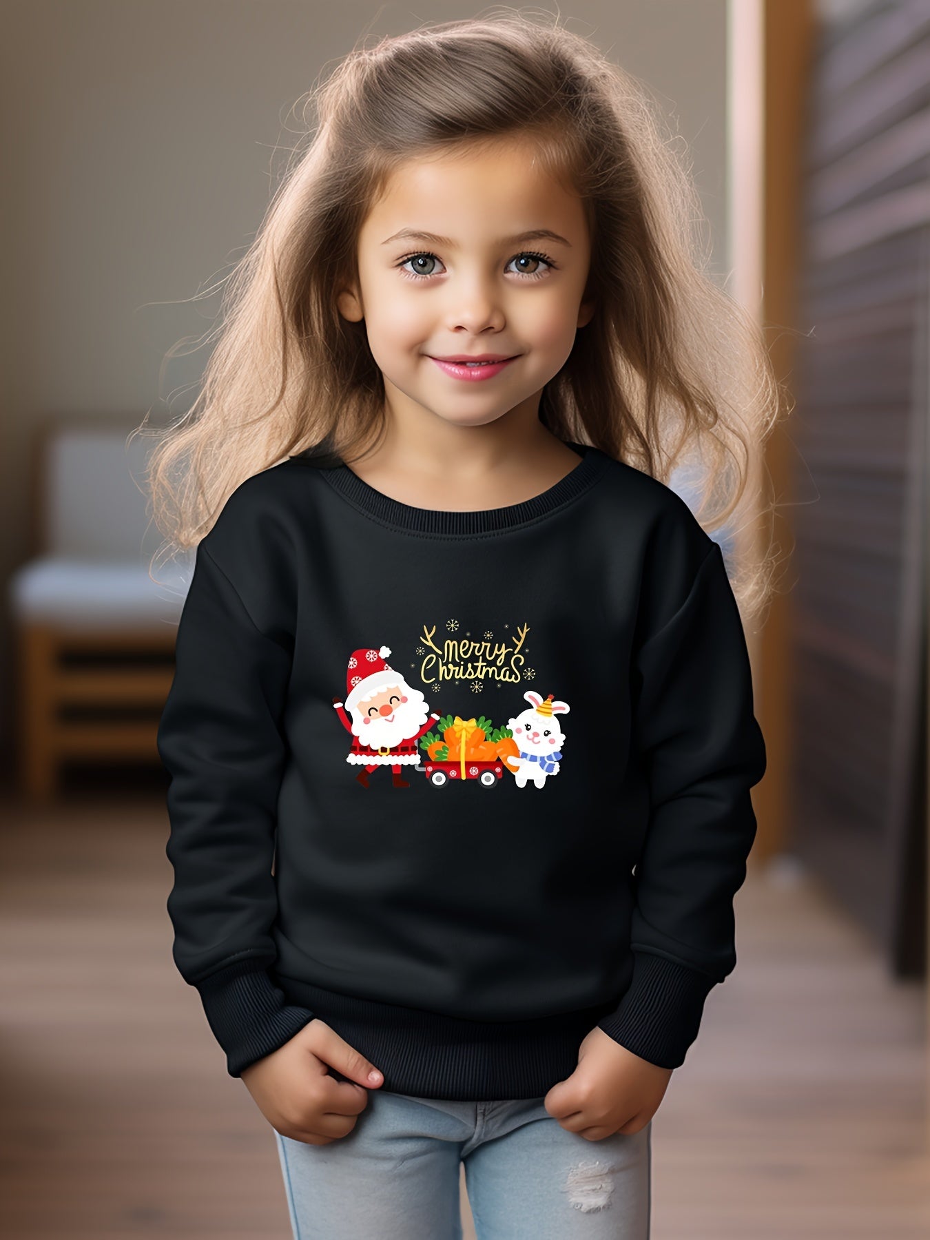 Snowman Graphic Crew Neck Sweatshirt Kids Christmas Gift