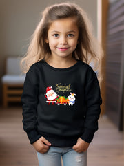 Snowman Graphic Crew Neck Sweatshirt Kids Christmas Gift
