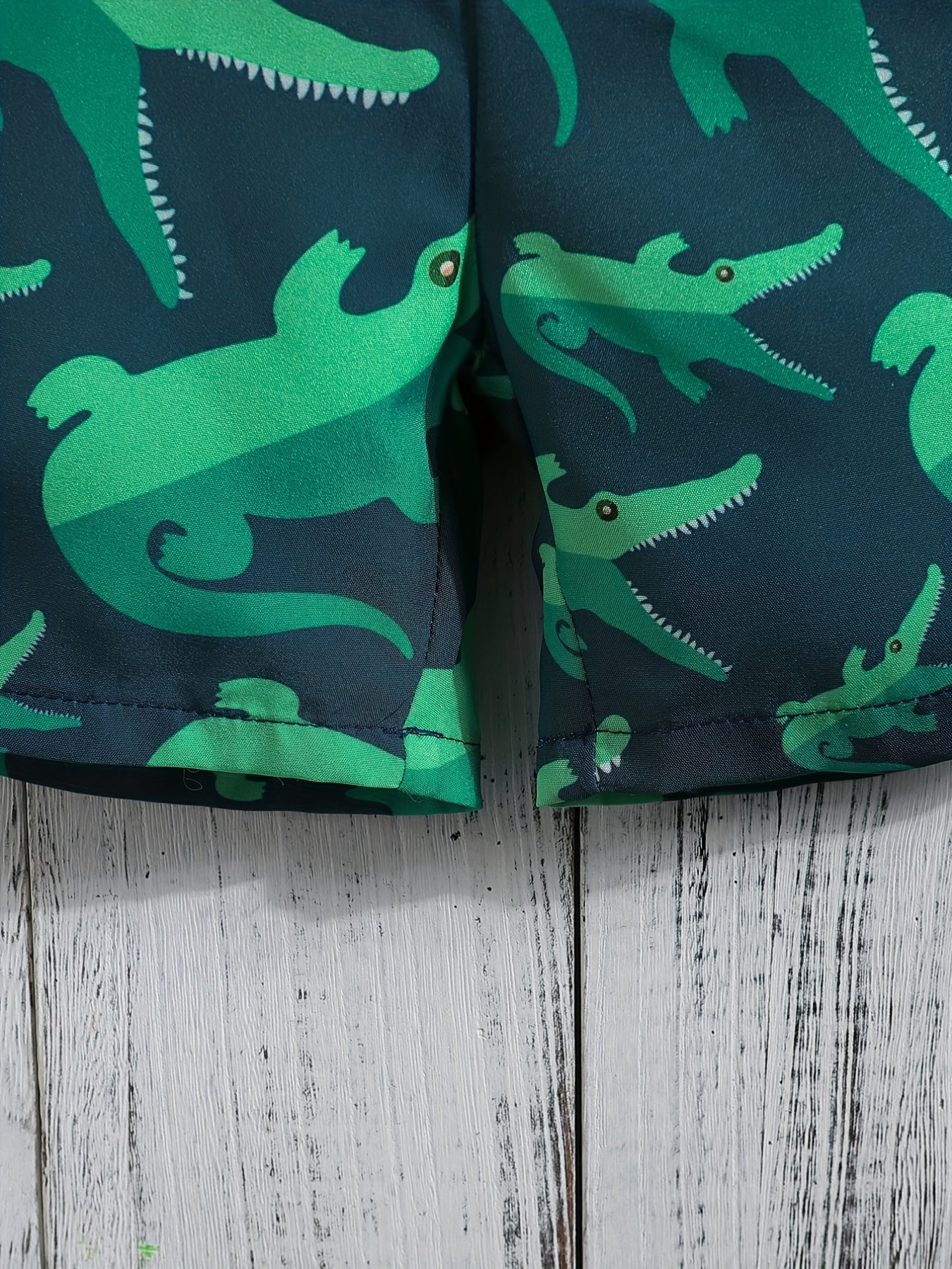 Boys Croc Print Casual Shorts for Vacation Beach Kids Summer