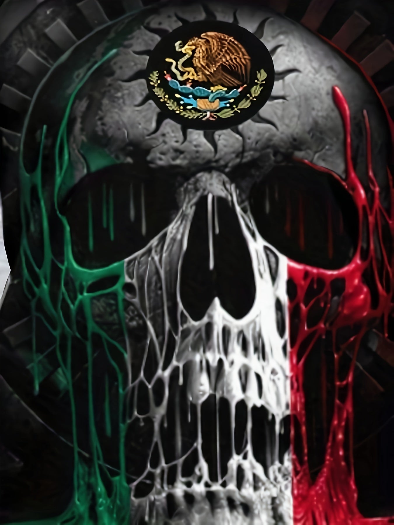 3D Skull Pattern Print Men's Short Sleeve T-shirt Graphic Tee