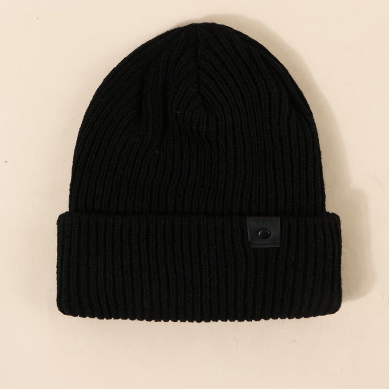 Embroidered Buckle Knit Hat Woolen Cap Unisex Hip hop Cap