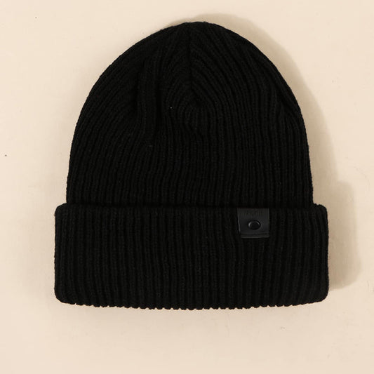 Embroidered Buckle Knit Hat Woolen Cap Unisex Hip hop Cap