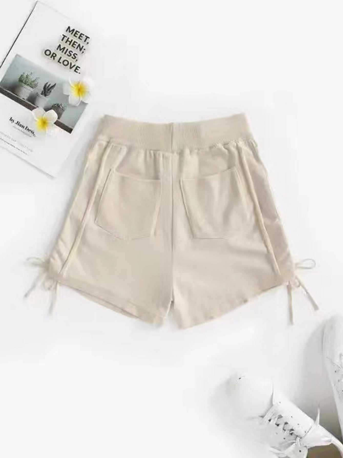 Women's Drawstring Shorts Solid Color