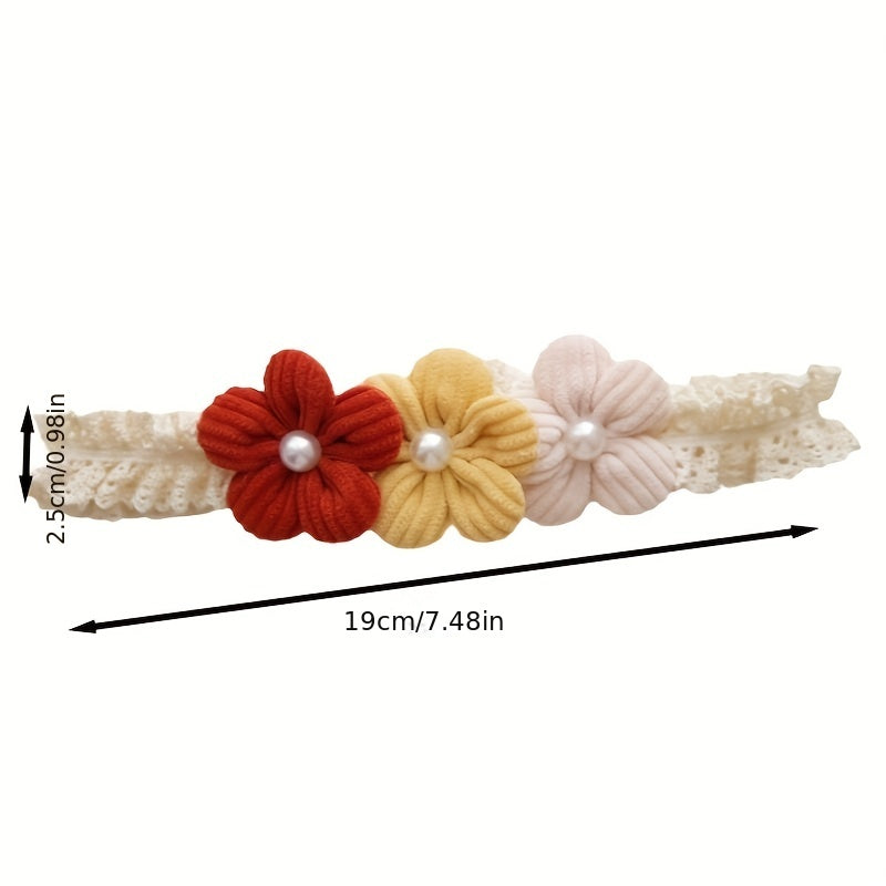 Red Flower Non Slip Stretch Headband for Baby Girls