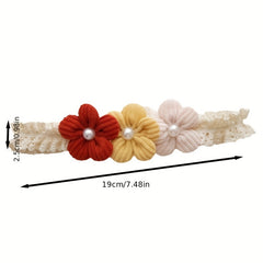 Red Flower Non Slip Stretch Headband for Baby Girls