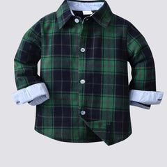 Boys Plaid Button Down Shirt Kids Clothes