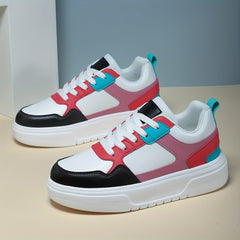 Women's Lace Up Chunky Sneakers Lightweight Non slip Skate Shoes