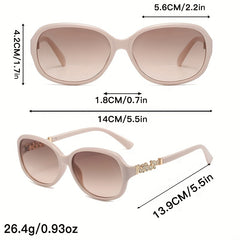 Oval Rhinestone Gradient Sunglasses UV400