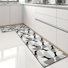Plaid Kitchen Rug with Non Slip Grip and Memory Foam Cushioning