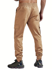 Classic Cargo Pants Men's Loose Fit Drawstring Joggers for Autumn Winter