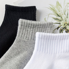 5 pairs Boys Plain Ankle Socks Breathable Comfortable Sport Socks For Kids