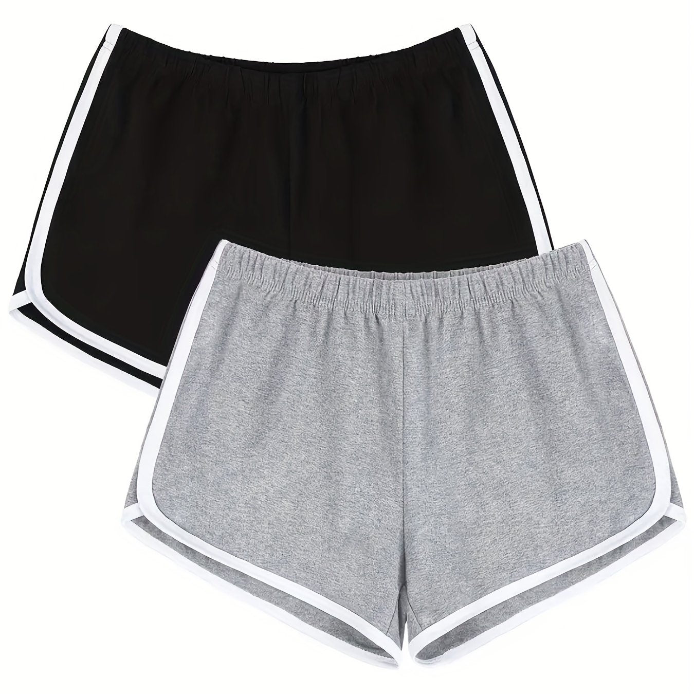 Colorblock Trim Lounge Bottoms Elastic Waistband Shorts