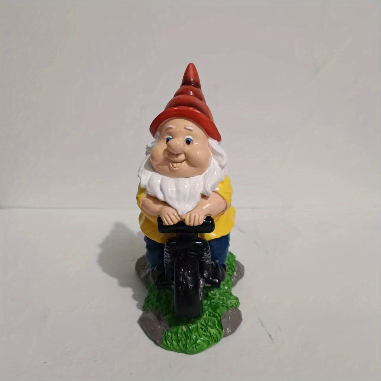 Outdoor Motorcycle Gnome Statue Dwarf Riding Motorcycle Succulent Flower Pot