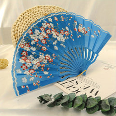 Vintage Flower Folding Fan Dance Performance Prop