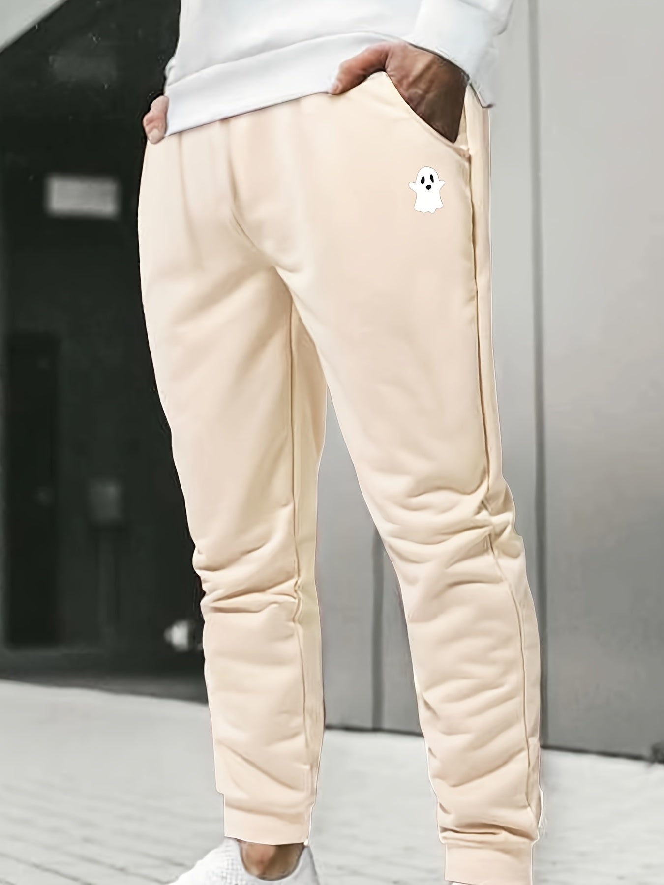 Men's Casual Ghost Print Sweatpants for Autumn