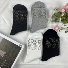 Sparkly Rhinestone Mid Tube Socks for Women