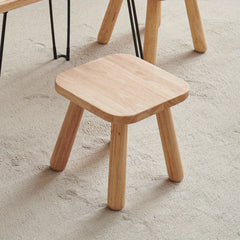 Wooden Step Stool for Kids and Adults Shoe Changing Chair with Foot Rest