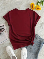 Sports T shirt Round Neck Short Sleeves Workout Tops Women's Activewear
