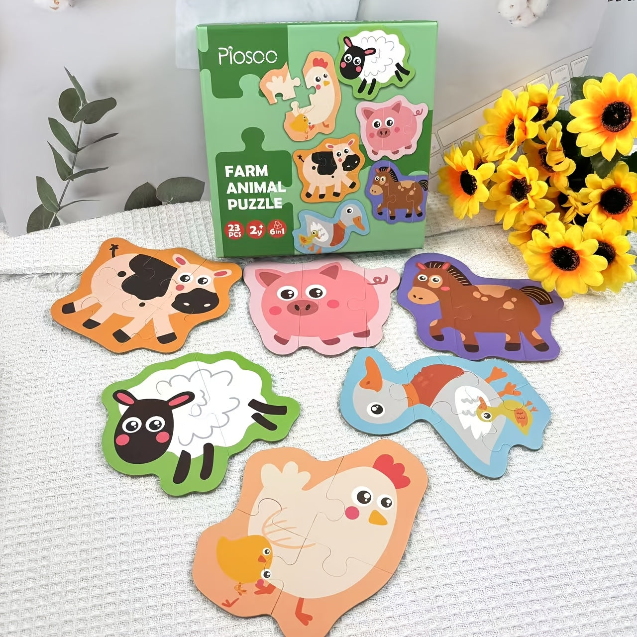 23pcs Animal Puzzle Educational Toys for Kids Parent-Children Games Christmas Ha