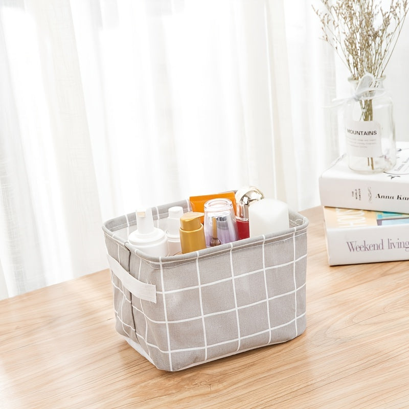 Plaid Pattern Storage Bag Organizer with Handles