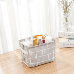 Plaid Pattern Storage Bag Organizer with Handles